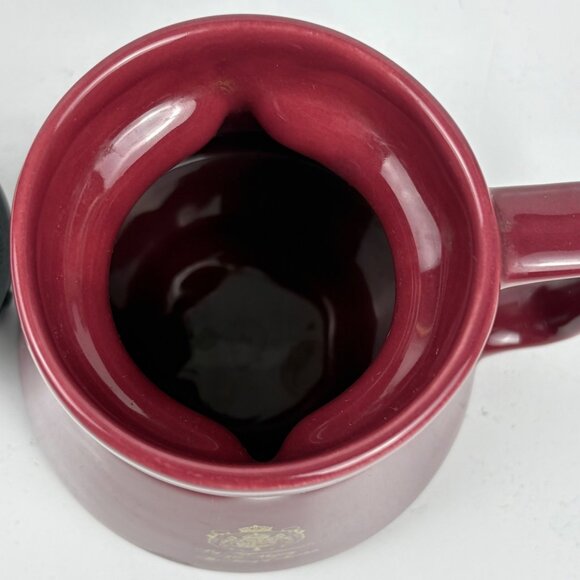VTG HotJo Burgundy Ceramic Mug Lid By Appointment To The King Of Sweden 12 Oz - Picture 6 of 7